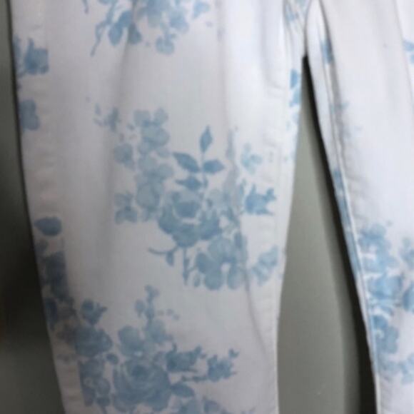 American Eagle White Blue‎ Floral Jeggings Size 2 - Picture 4 of 5